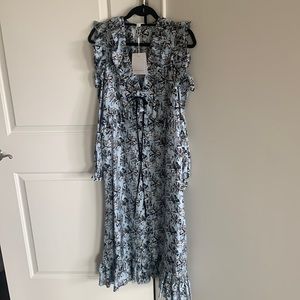 Robert Rodriguez long sleeve silk midi dress